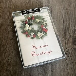 Festive Holiday Greeting Cards with Wreath Design Christmas